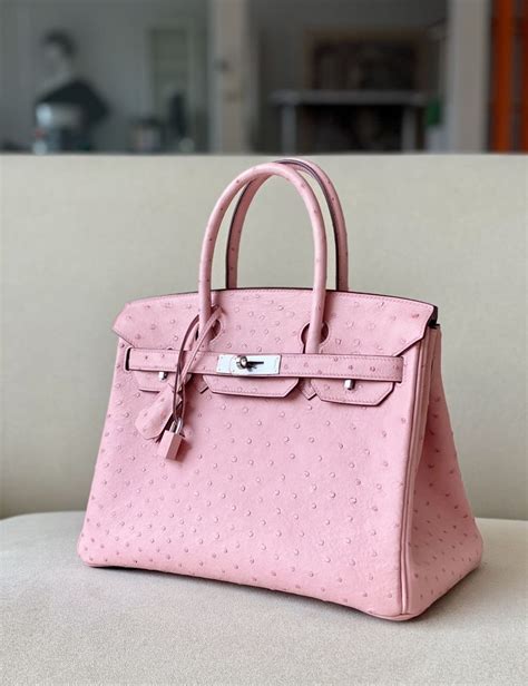 hermes birkin bag pink ostrich|Hermes ostrich Birkin Bag price.